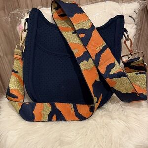 Stylish Navy and Orange Women's Bag